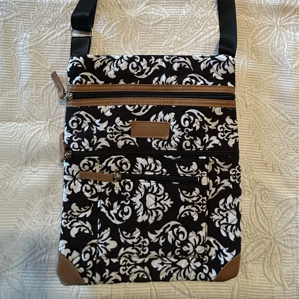 Black and White Patterned Crossbody Bag